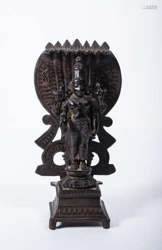 HINDU BRONZE FIGURE OF LALITASANA LAKSHMI