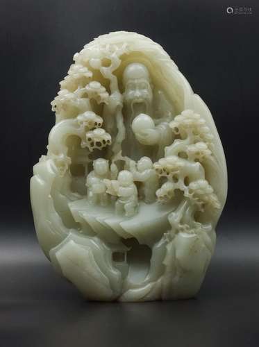 CHINESE WHITE JADE LANDSCAPE BOULDER