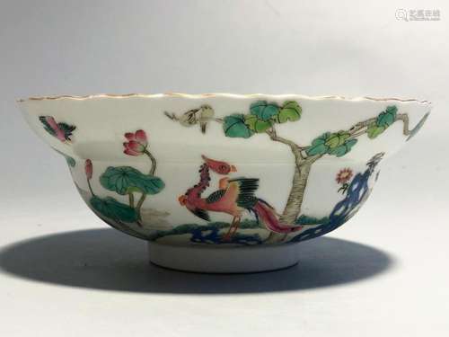 CHINESE FAMILLE ROSE PORCELAIN BOWL W/ MARK