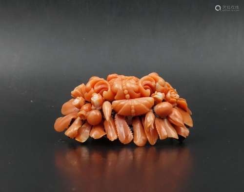 VICTORIAN CORAL BROOCH