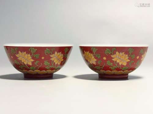 CHINESE PAIR OF FAMILLE ROSE PORCELAIN BOWL