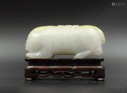 CHINESE JADEITE TIGER WITH STAND