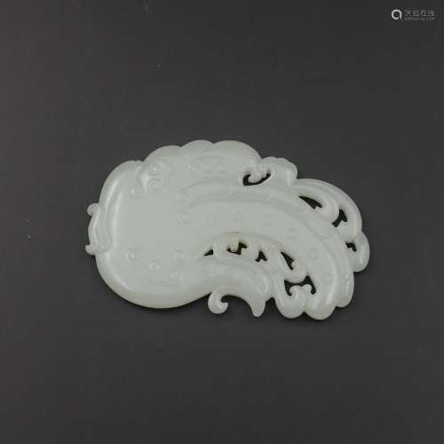 CHINESE WHITE JADE CARVED PHOENIX