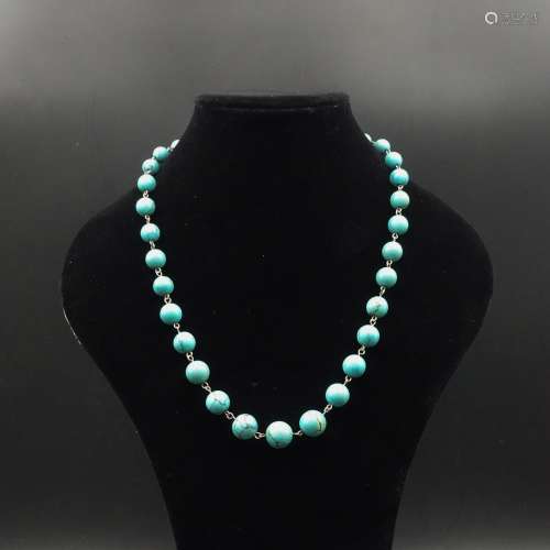 CHINESE TURQUOISE BEADS NECKLACE