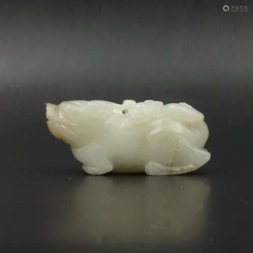 CHINESE WHITE JADE FOOLION