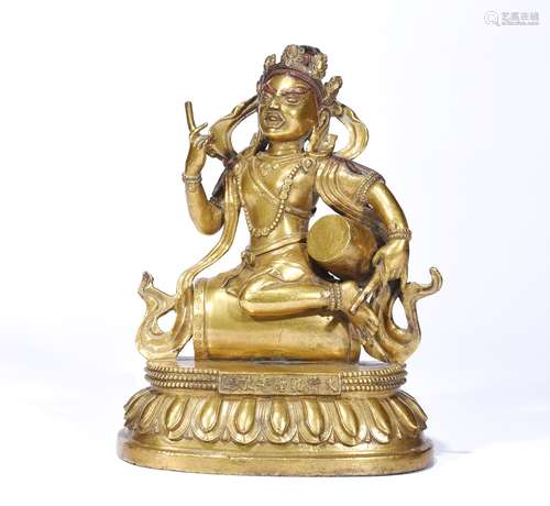 Chinese gilt bronze guanyin