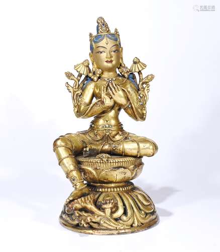 Chinese gilt bronze buddha