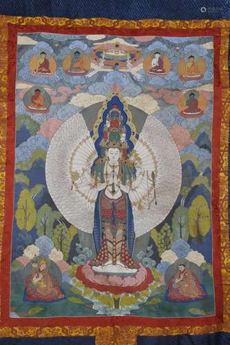 Chinese silk thangka