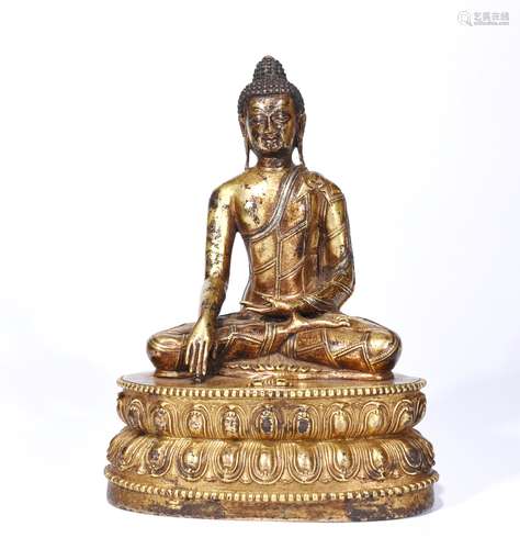 Chinese gilt bronze buddha