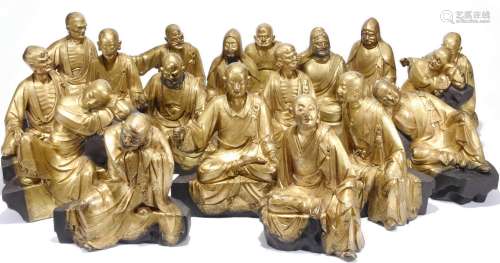 Chinese gilt bronze 18 luohan