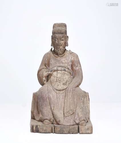 Chinese carved wood statue