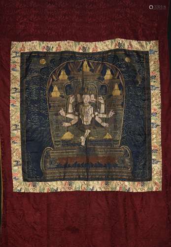 Chinese silk thangka