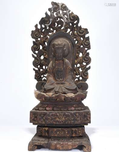 Chinese carved wood guanyin