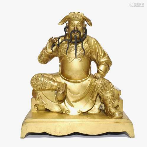 Chinese gilt bronze guangong