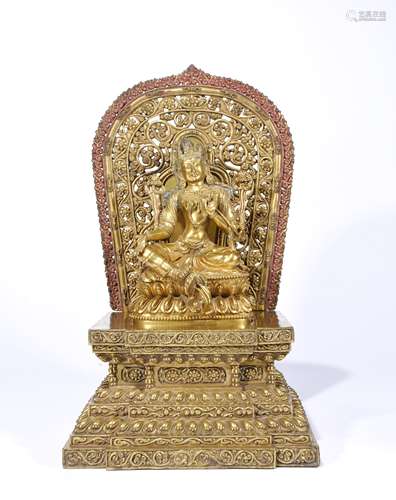 Chinese gilt bronze buddha