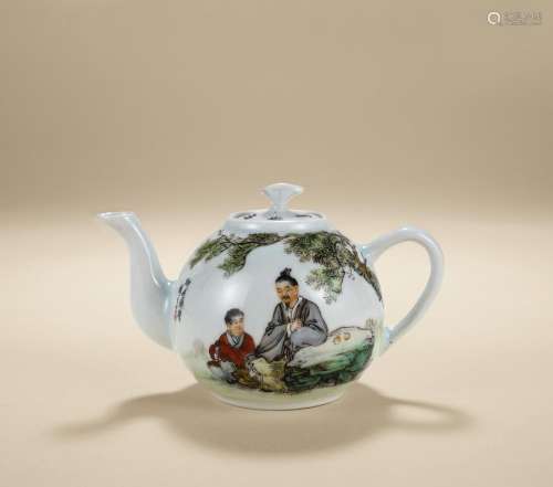 CHINESE REPUBLIC PERIOD FAMILLE ROSE TEA POT