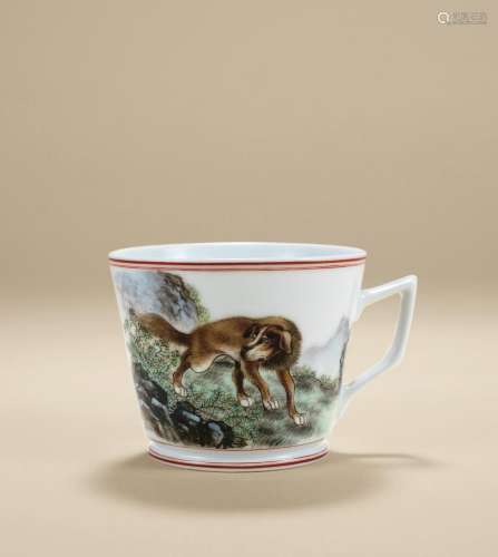 CHINESE FAMILLE ROSE PORCELAIN TEA CUP