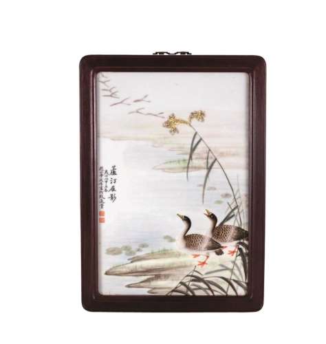 GROUP OF 4 CHINESE PAINTED PORCELAIN PLAQUE