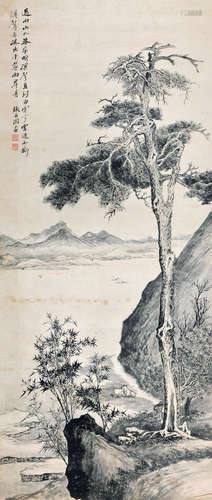 张石园（1898～1959） 雨过两岸青 镜片 设色纸本