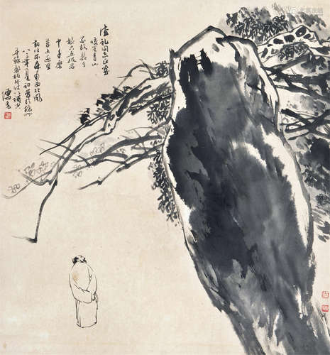 方增先（b.1931） 板桥诗意 立轴 水墨纸本