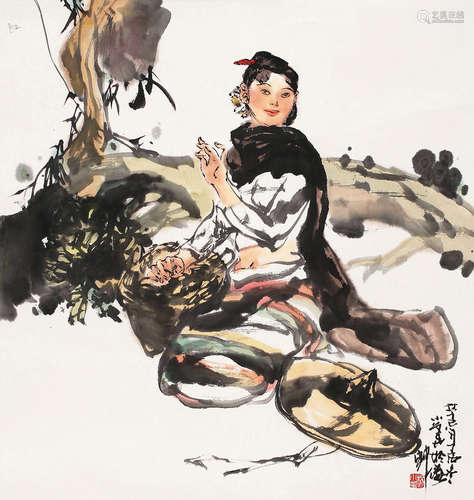 杨小华（b.1960） 花样年华 轴 设色纸本