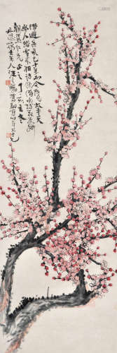 汪吉麟（1871～1960） 暗香浮动 立轴 设色纸本