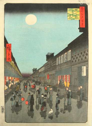 A WOODBLOCK PRINT BY HIROSHIGE.