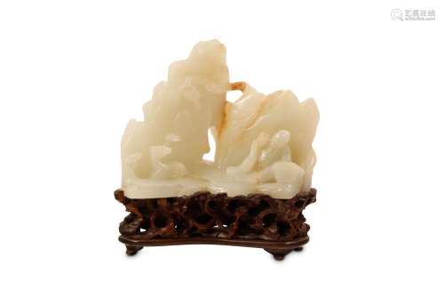 A CHINESE JADE ‘DRUNKEN SCHOLAR’ CARVING. Qing Dynasty.                          Carved to depict a