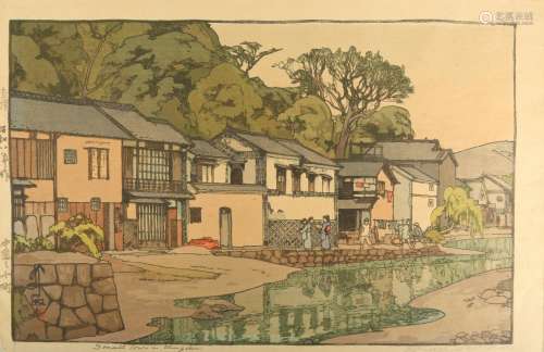 A WOODBLOCK PRINT BY HIROSHI YOSHIDA.