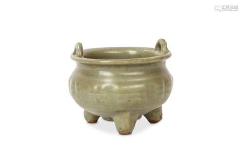 A CHINESE 'GUAN' TYPE CELADON ‘TRIGRAM’ CENSER. Song Dynasty. Of globular form with short conical