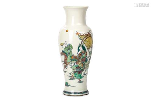 A CHINESE DUOCAI VASE. Of baluster form, painted with a figurative scene around the body, 45cm H.