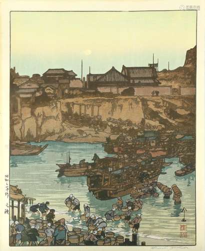 A JAPANESE WOODBLOCK PRINT BY HIROSHI YOSHIDA.