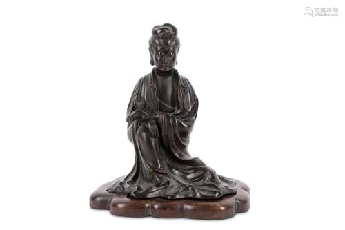 A JAPANESE BRONZE STUDY OF GUANYIN.