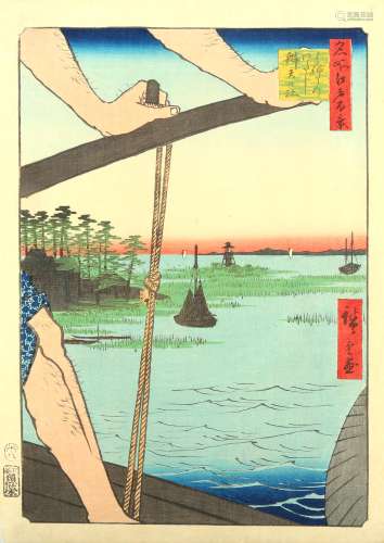 A WOODBLOCK PRINT BY HIROSHIGE.