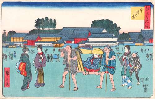 FOUR JAPANESE PRINTS BY HIROSHIGE.