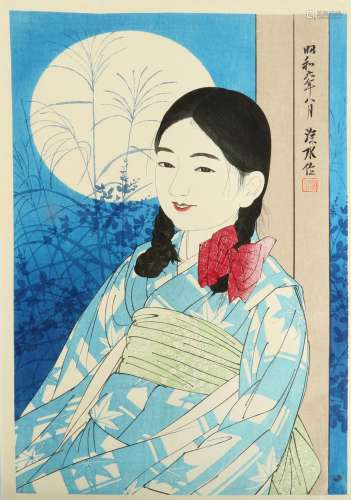 A WOODBLOCK PRINT BY ITO SHINSUI.