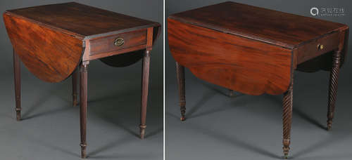 TWO FEDERAL MAHOGANY PEMBROKE TABLES