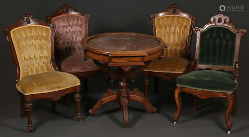 RENAISSANCE REVIVAL TABLE AND CHAIRS