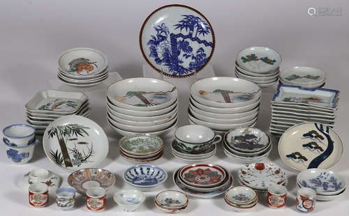 80 PIECES OF JAPANESE PORCELAIN, MOSTLY MEIJI