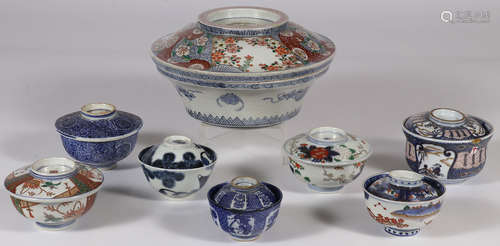 JAPANESE IMARI PORCELAIN RICE BOWLS, MEIJI PERIOD