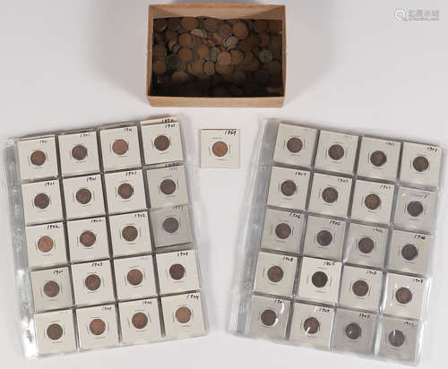 450 US INDIAN HEAD PENNIES, CIRCA 1864 -1908