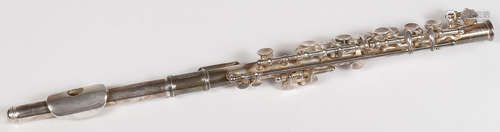 A CASED PICCOLO, PROBABLY STERLING