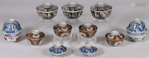 JAPANESE IMARI PORCELAIN RICE BOWLS, MEIJI PERIOD