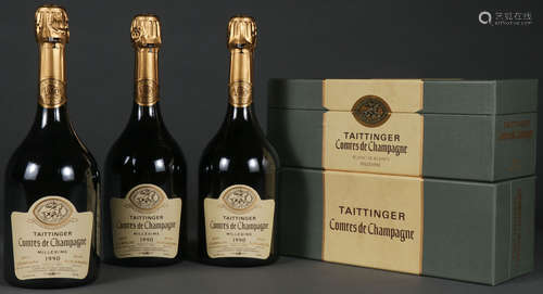 TAITTINGER BOTTLES OF COMTES DE CHAMPAGNE, 1990