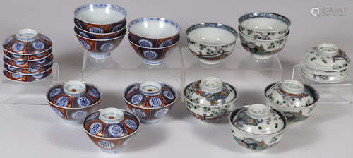 JAPANESE IMARI PORCELAIN RICE BOWLS, MEIJI PERIOD