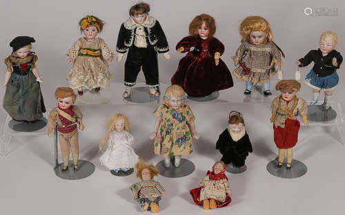 13 ANTIQUE DOLLS