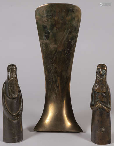 A GROUP OF MODERN BRONZE SCULPTURES