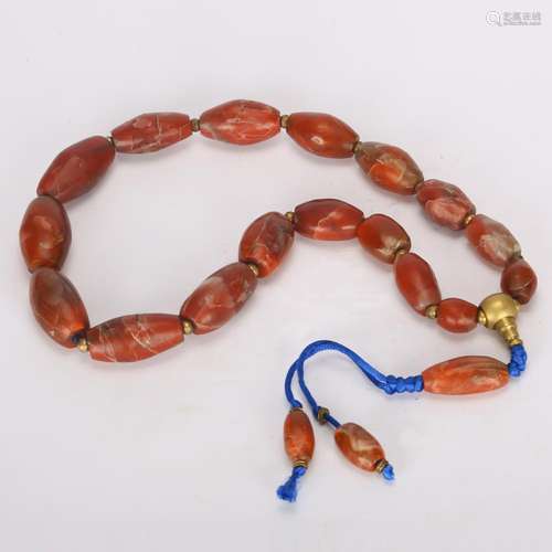 CHINESE AGATE BEAD NECKLACE