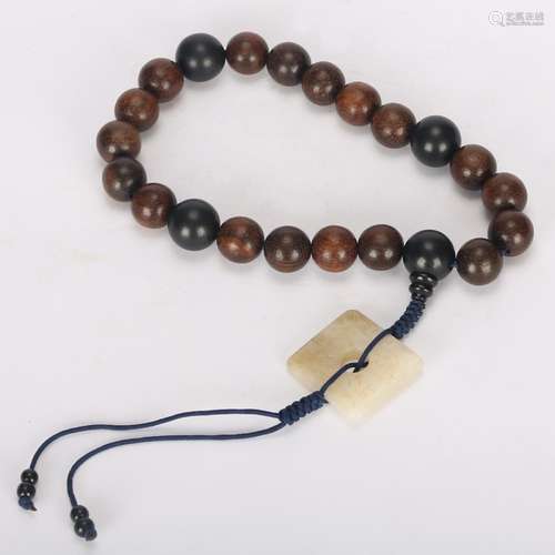 CHINESE ZITAN WOOD BEADS NECKLACE