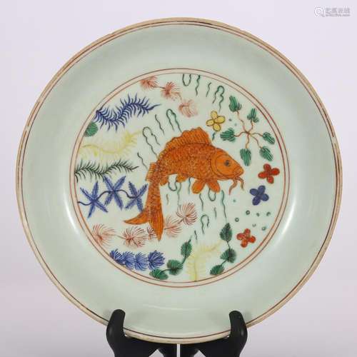 CHINESE WUCAI PORCELAIN PLATE